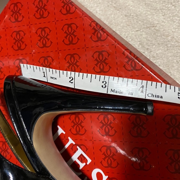 GUESS Black Patent, Sling Back Peep-Toed Heels - Picture 16 of 16